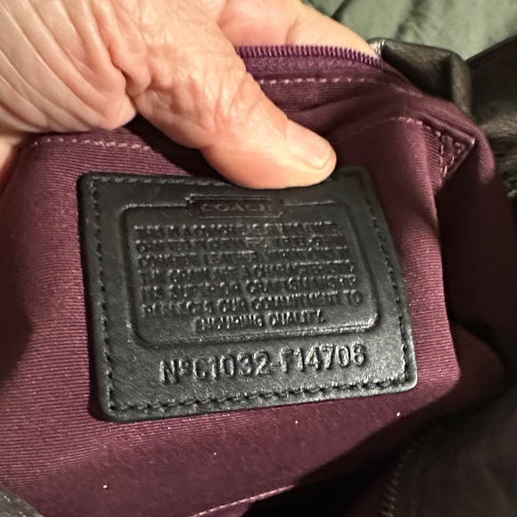 Coach pewter Leather Shoulder Bag